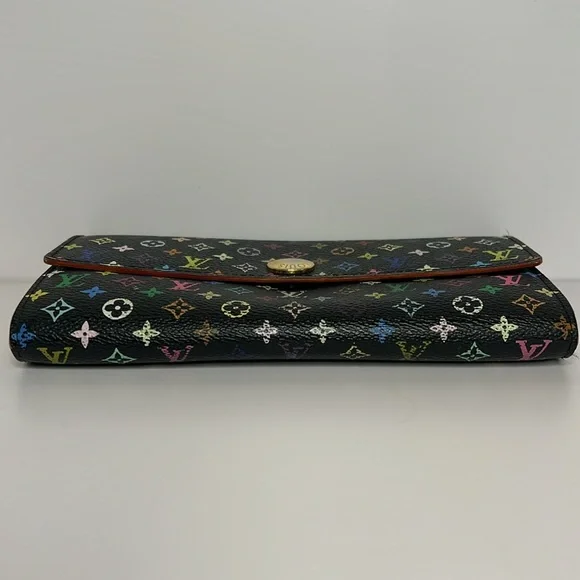 Louis Vuitton Black Multicolor Mini Monogram Sarah Wallet - Picture 5 of 16